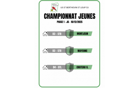 AVANT MATCH / Championnat Jeunes - 13/12/2025